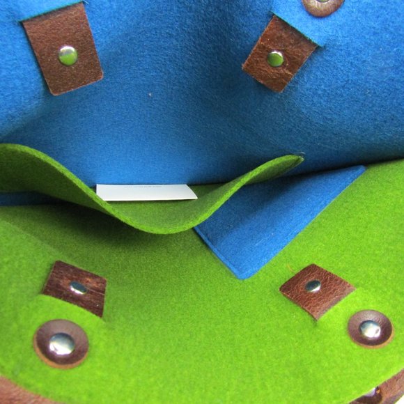 Graf & Lantz Merino Wool Two-Tone Handbag blue/green - NWT RARE, from 2014 - Picture 8 of 14